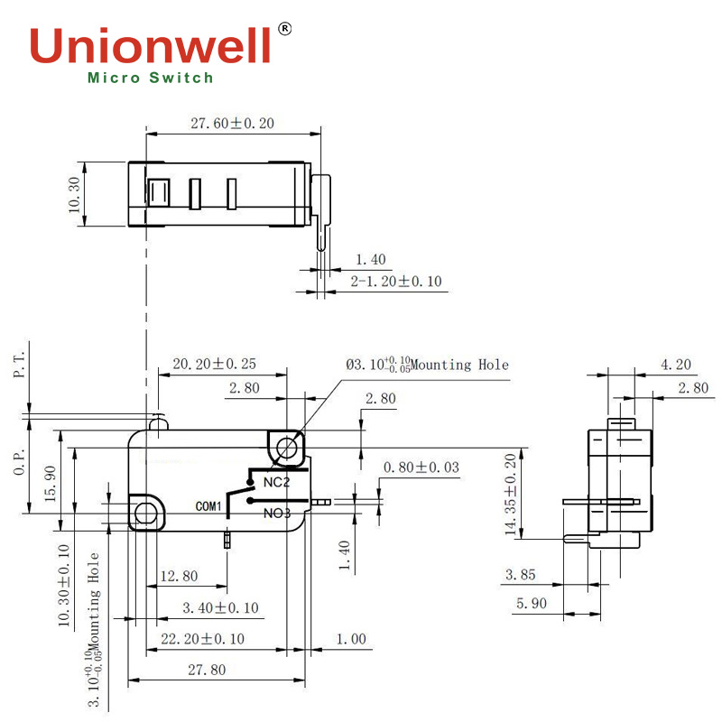 micro switch drawing